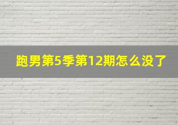 跑男第5季第12期怎么没了