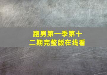 跑男第一季第十二期完整版在线看