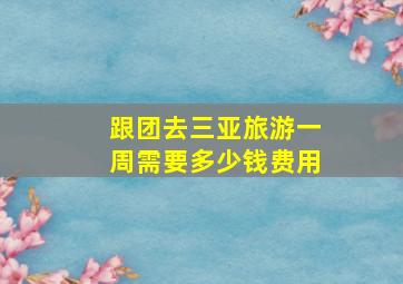 跟团去三亚旅游一周需要多少钱费用