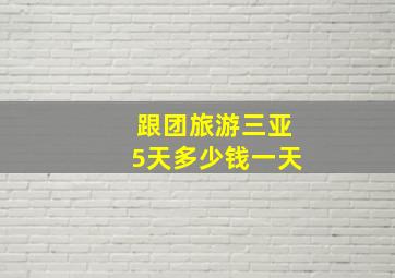 跟团旅游三亚5天多少钱一天