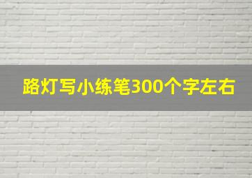 路灯写小练笔300个字左右