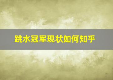 跳水冠军现状如何知乎