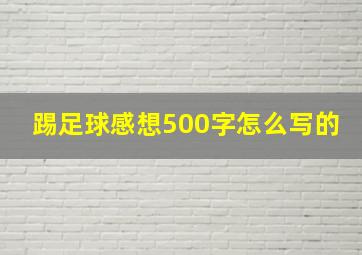 踢足球感想500字怎么写的