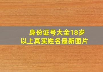 身份证号大全18岁以上真实姓名最新图片