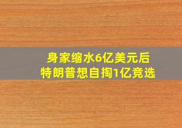 身家缩水6亿美元后特朗普想自掏1亿竞选