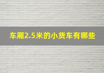 车厢2.5米的小货车有哪些