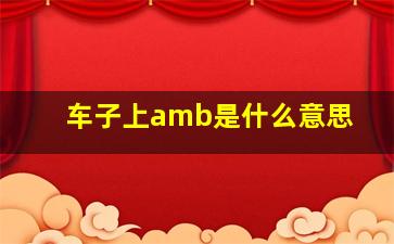 车子上amb是什么意思