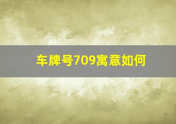 车牌号709寓意如何