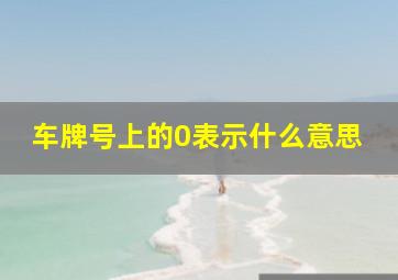 车牌号上的0表示什么意思