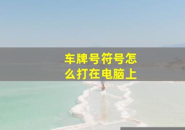 车牌号符号怎么打在电脑上