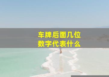 车牌后面几位数字代表什么