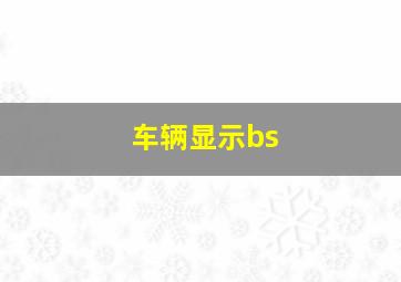 车辆显示bs