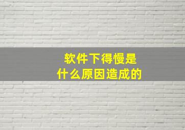 软件下得慢是什么原因造成的