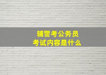 辅警考公务员考试内容是什么