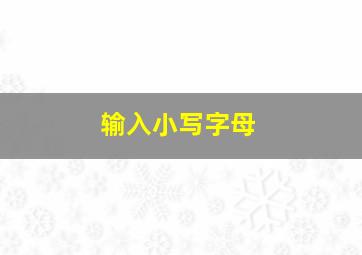 输入小写字母