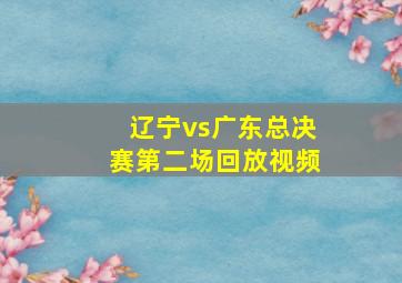 辽宁vs广东总决赛第二场回放视频