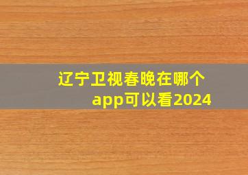 辽宁卫视春晚在哪个app可以看2024