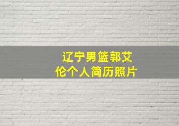 辽宁男篮郭艾伦个人简历照片