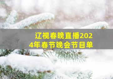 辽视春晚直播2024年春节晚会节目单