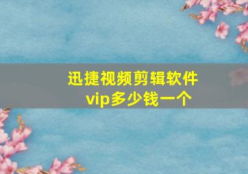 迅捷视频剪辑软件vip多少钱一个