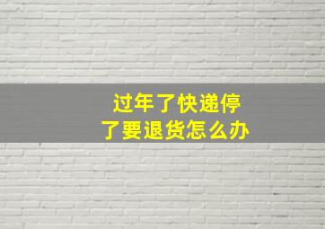 过年了快递停了要退货怎么办