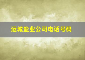 运城盐业公司电话号码