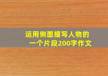 运用侧面描写人物的一个片段200字作文