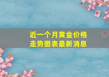 近一个月黄金价格走势图表最新消息