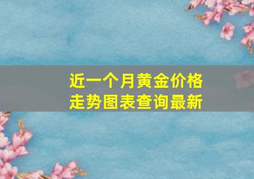 近一个月黄金价格走势图表查询最新