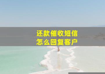 还款催收短信怎么回复客户