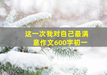 这一次我对自己最满意作文600字初一