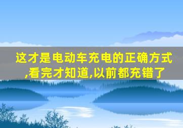 这才是电动车充电的正确方式,看完才知道,以前都充错了