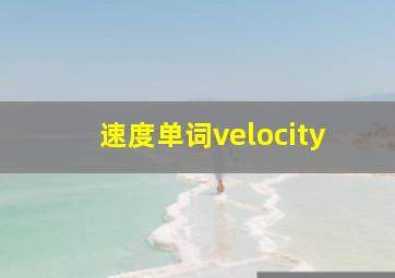 速度单词velocity