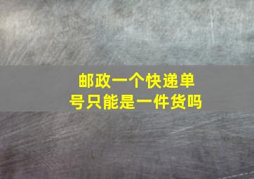 邮政一个快递单号只能是一件货吗