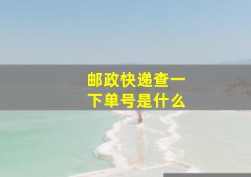 邮政快递查一下单号是什么