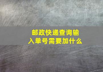 邮政快递查询输入单号需要加什么