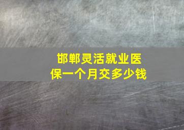 邯郸灵活就业医保一个月交多少钱