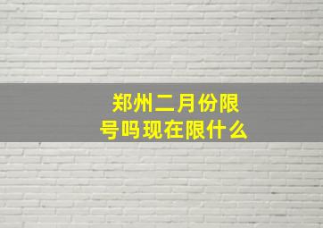 郑州二月份限号吗现在限什么