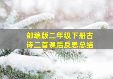 部编版二年级下册古诗二首课后反思总结