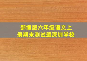 部编版六年级语文上册期末测试题深圳学校