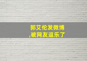 郭艾伦发微博,被网友逗乐了