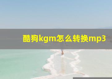 酷狗kgm怎么转换mp3