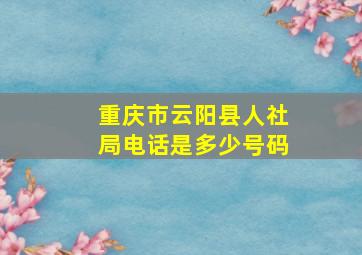 重庆市云阳县人社局电话是多少号码