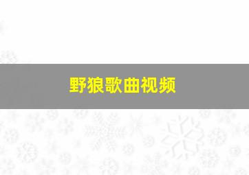 野狼歌曲视频