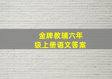 金牌教辅六年级上册语文答案