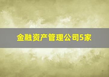 金融资产管理公司5家