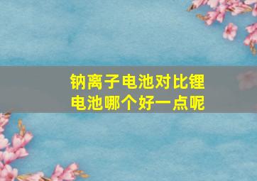 钠离子电池对比锂电池哪个好一点呢