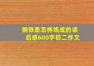 钢铁是怎样炼成的读后感600字初二作文