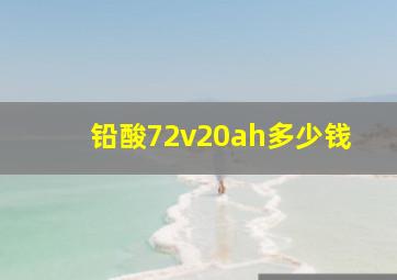 铅酸72v20ah多少钱