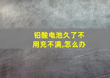 铅酸电池久了不用充不满,怎么办